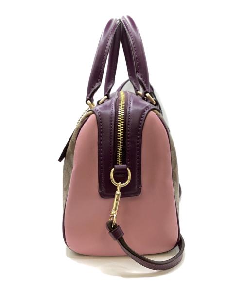 COACH（コーチ）COACH (コーチ) 2WAYバッグ パープル×ブラウンの古着・服飾アイテム