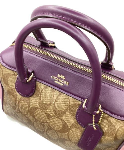 COACH（コーチ）COACH (コーチ) 2WAYバッグ パープル×ブラウンの古着・服飾アイテム