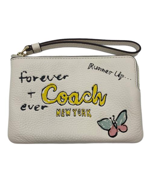 COACH（コーチ）COACH (コーチ) ハンドポーチ ホワイトの古着・服飾アイテム