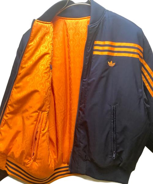 adidas（アディダス）adidas (アディダス) リバーシブルボンバージャケット ネイビー×オレンジ サイズ:XLの古着・服飾アイテム