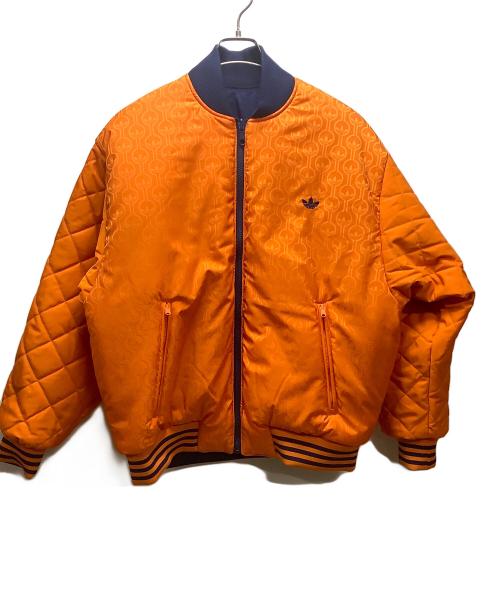 adidas（アディダス）adidas (アディダス) リバーシブルボンバージャケット ネイビー×オレンジ サイズ:XLの古着・服飾アイテム