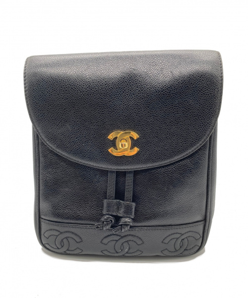 CHANEL（シャネル）CHANEL (シャネル) リュック ブラック キャビアスキン 3895796の古着・服飾アイテム
