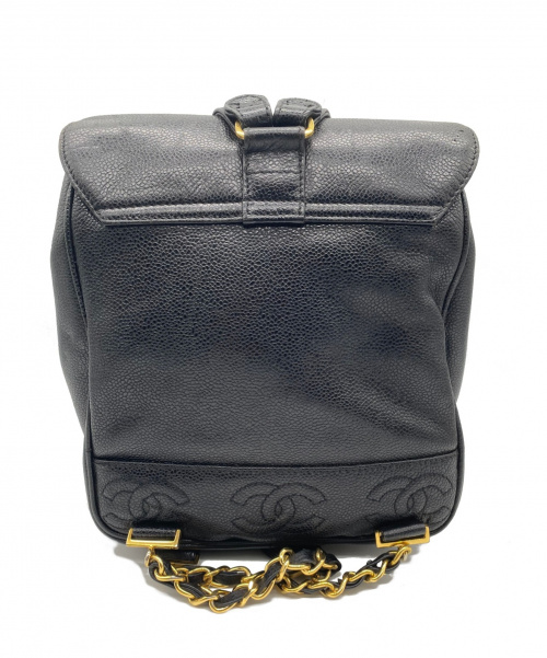 CHANEL（シャネル）CHANEL (シャネル) リュック ブラック キャビアスキン 3895796の古着・服飾アイテム