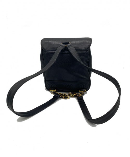 CHANEL（シャネル）CHANEL (シャネル) リュック ブラック キャビアスキン 3895796の古着・服飾アイテム