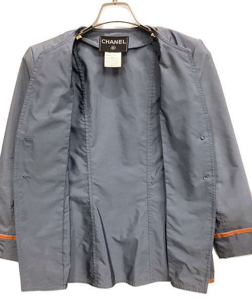 CHANEL（シャネル）CHANEL (シャネル) ノーカラージャケット グレー サイズ:38の古着・服飾アイテム