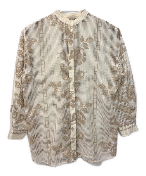 Ameri（アメリ）AMERI (アメリ) シースルーブラウス ベージュ サイズ:Freeの古着・服飾アイテム