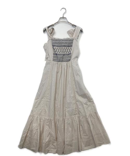 HER LIP TO（ハーリップトゥ）Her lip to (ハーリップトゥ) ワンピース ベージュ サイズ:S 未使用品の古着・服飾アイテム