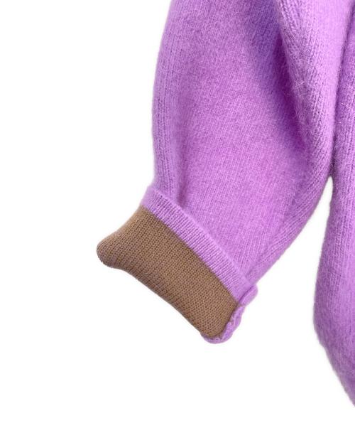 ELENDEEK（エレンディーク）ELENDEEK (エレンディーク) ラクーンミックスカーディガン パープル サイズ:Freeの古着・服飾アイテム