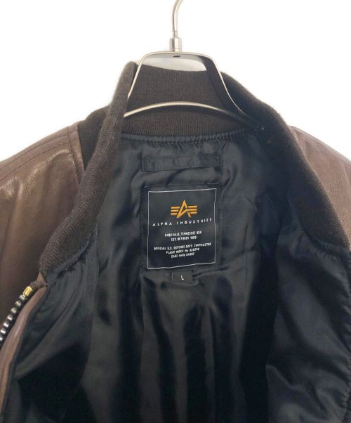 ALPHA（アルファ）ALPHA (アルファ) レザージャケット ブラウン サイズ:Lの古着・服飾アイテム