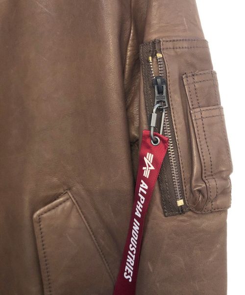 ALPHA（アルファ）ALPHA (アルファ) レザージャケット ブラウン サイズ:Lの古着・服飾アイテム