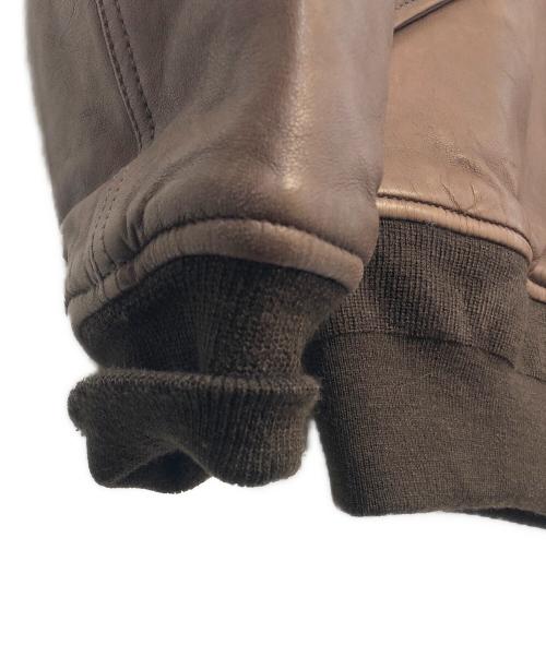 ALPHA（アルファ）ALPHA (アルファ) レザージャケット ブラウン サイズ:Lの古着・服飾アイテム