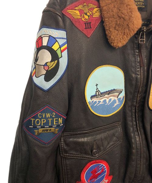 COCKPIT（コックピット）COCKPIT (コックピット) G-1レザージャケット ブラウン サイズ:44の古着・服飾アイテム