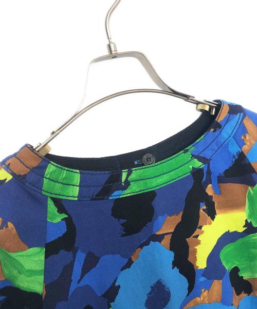 MUVEIL（ミュベール）MUVEIL (ミュベール) 総柄ワンピース ブルー サイズ:Mの古着・服飾アイテム