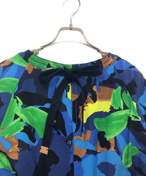 MUVEIL（ミュベール）MUVEIL (ミュベール) 総柄ワンピース ブルー サイズ:Mの古着・服飾アイテム