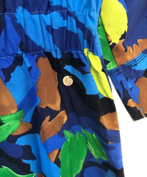 MUVEIL（ミュベール）MUVEIL (ミュベール) 総柄ワンピース ブルー サイズ:Mの古着・服飾アイテム