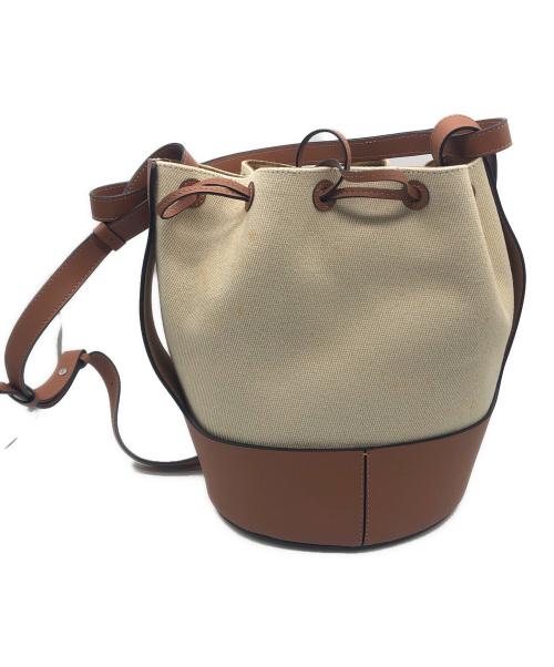 LOEWE（ロエベ）LOEWE (ロエベ) バルーンバッグ ブラウン×アイボリーの古着・服飾アイテム
