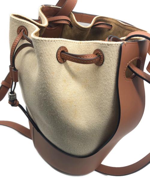 LOEWE（ロエベ）LOEWE (ロエベ) バルーンバッグ ブラウン×アイボリーの古着・服飾アイテム