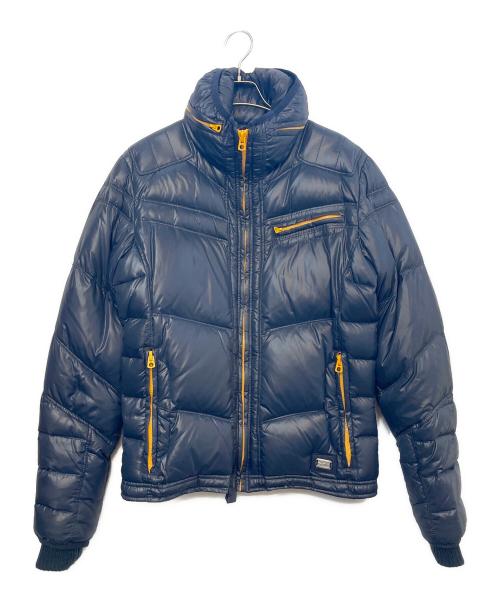 DIESEL（ディーゼル）DIESEL (ディーゼル) ダウンジャケット イエロー×ネイビー サイズ:Lの古着・服飾アイテム