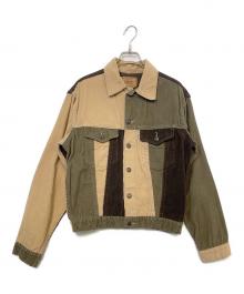 LEVI'S（リーバイス）の古着「パッチワークデニムジャケット」｜ベージュ×ブラウン