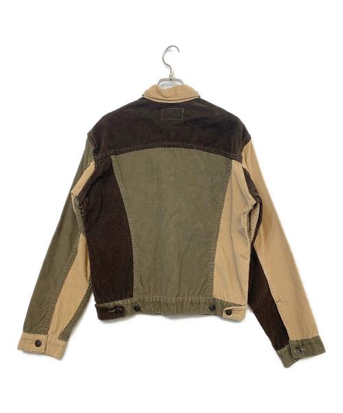 LEVI'S（リーバイス）LEVI'S (リーバイス) パッチワークデニムジャケット ベージュ×ブラウン サイズ:不明の古着・服飾アイテム