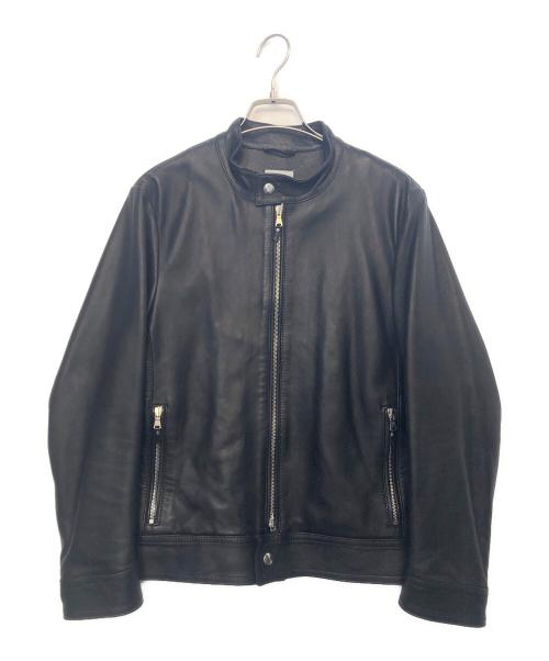 EMMETI（エンメティ）EMMETI (エンメティ) ライダースジャケット ブラック サイズ:44の古着・服飾アイテム