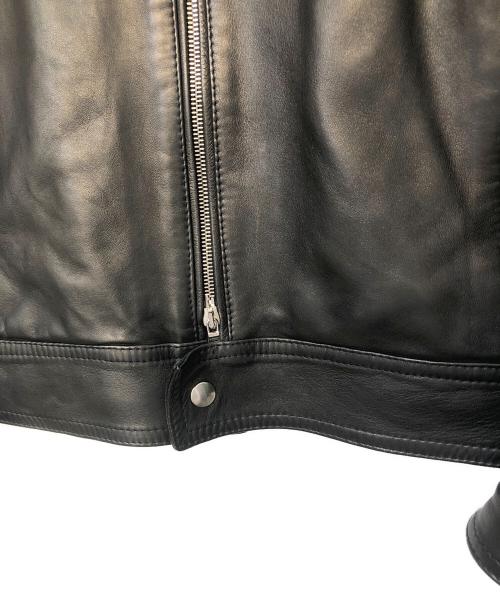 EMMETI（エンメティ）EMMETI (エンメティ) ライダースジャケット ブラック サイズ:44の古着・服飾アイテム