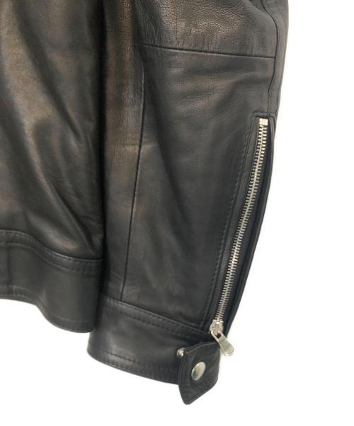 EMMETI（エンメティ）EMMETI (エンメティ) ライダースジャケット ブラック サイズ:44の古着・服飾アイテム