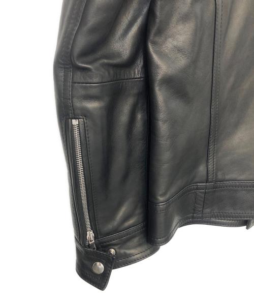 EMMETI（エンメティ）EMMETI (エンメティ) ライダースジャケット ブラック サイズ:44の古着・服飾アイテム