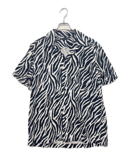 MINEDENIM（マインデニム）MINEDENIM (マインデニム) 半袖シャツ ブラック×ホワイト サイズ:Mの古着・服飾アイテム