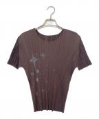 PLEATS PLEASEプリーツプリーズ）の古着「半袖カットソー」｜ブラウン