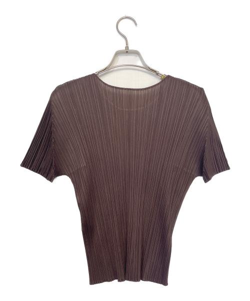 PLEATS PLEASE（プリーツプリーズ）PLEATS PLEASE (プリーツプリーズ) 半袖カットソー ブラウン サイズ:3の古着・服飾アイテム