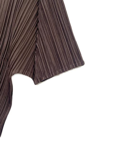 PLEATS PLEASE（プリーツプリーズ）PLEATS PLEASE (プリーツプリーズ) 半袖カットソー ブラウン サイズ:3の古着・服飾アイテム