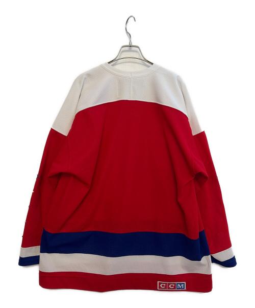 古着（フルギ）古着 (フルギ) ホッケーシャツ レッド サイズ:Lの古着・服飾アイテム