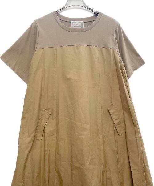 BEARDSLEY（ビアズリー）BEARDSLEY (ビアズリー) カットコンビワンピース ベージュ サイズ:Freeの古着・服飾アイテム
