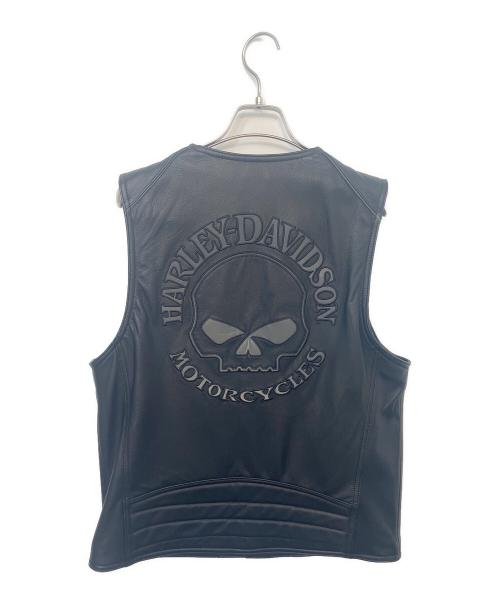 HARLEY-DAVIDSON（ハーレーダビッドソン）HARLEY-DAVIDSON (ハーレーダビッドソン) レザーベスト ブラック サイズ:Ｍの古着・服飾アイテム
