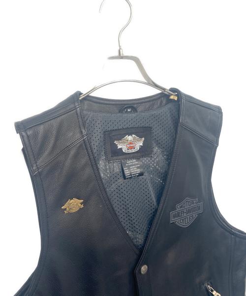 HARLEY-DAVIDSON（ハーレーダビッドソン）HARLEY-DAVIDSON (ハーレーダビッドソン) レザーベスト ブラック サイズ:Ｍの古着・服飾アイテム
