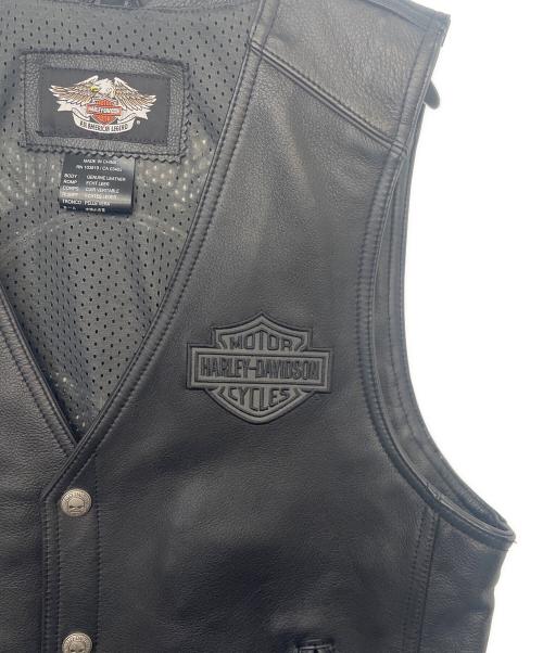 HARLEY-DAVIDSON（ハーレーダビッドソン）HARLEY-DAVIDSON (ハーレーダビッドソン) レザーベスト ブラック サイズ:Ｍの古着・服飾アイテム