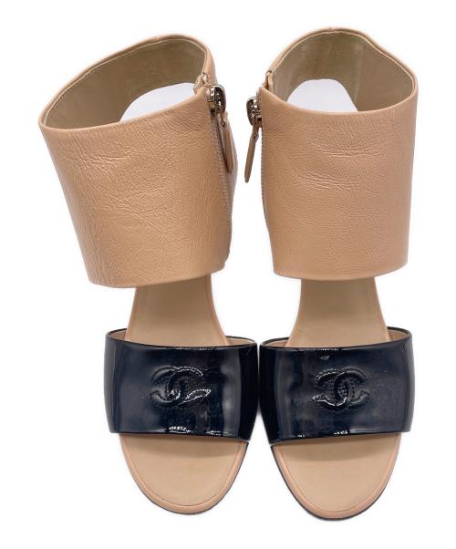 CHANEL（シャネル）CHANEL (シャネル) サンダル ベージュ×ブラック サイズ:36 1/2の古着・服飾アイテム