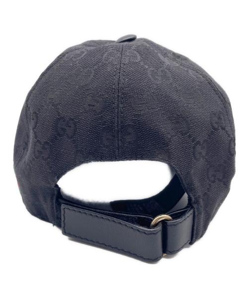 GUCCI（グッチ）GUCCI (グッチ) GGキャンバスベースボールキャップ ブラックの古着・服飾アイテム
