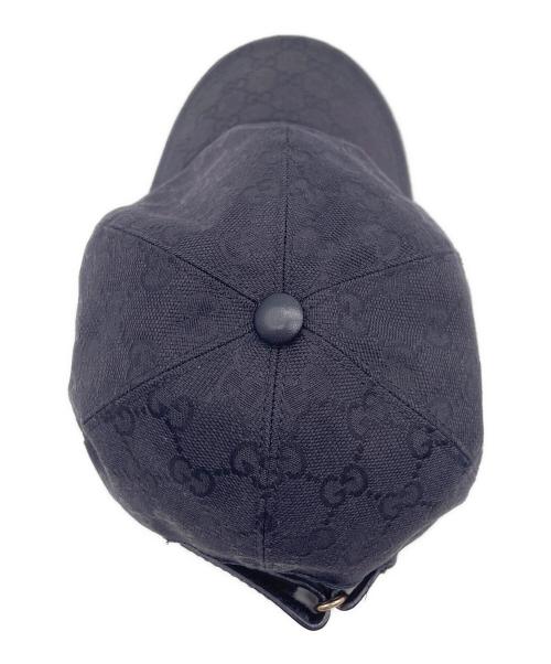 GUCCI（グッチ）GUCCI (グッチ) GGキャンバスベースボールキャップ ブラックの古着・服飾アイテム