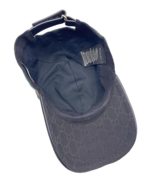 GUCCI（グッチ）GUCCI (グッチ) GGキャンバスベースボールキャップ ブラックの古着・服飾アイテム