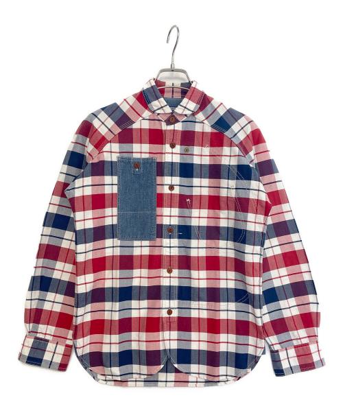 COMME des GARCONS JUNYA WATANABE MAN（コム デ ギャルソン ジュンヤ ワタナベ マン）COMME des GARCONS JUNYA WATANABE MAN (コム デ ギャルソン ジュンヤ ワタナベ マン) 長袖シャツ ホワイト×レッド サイズ:XSの古着・服飾アイテム