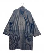 Franca V.Paoloniフランカ パオローニ）の古着「レザーコート」｜ブラック