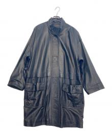 Franca V.Paoloni（フランカ パオローニ）の古着「レザーコート」｜ブラック