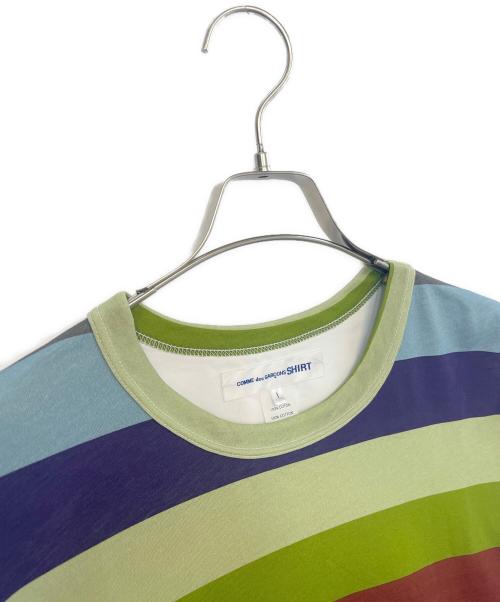 COMME des GARCONS SHIRT（コムデギャルソンシャツ）COMME des GARCONS SHIRT (コムデギャルソンシャツ) 長袖カットソー 黄緑×ホワイト サイズ:Lの古着・服飾アイテム