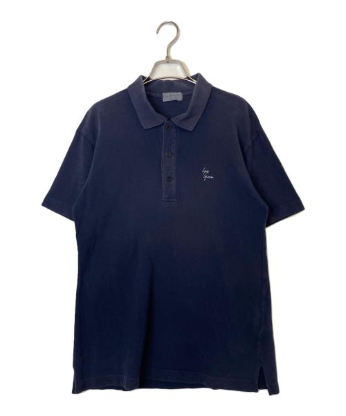 Yohji Yamamoto pour homme（ヨウジヤマモト プールオム）Yohji Yamamoto pour homme (ヨウジヤマモト プールオム) シグネイチャーロゴ ポロシャツ ネイビー サイズ:3の古着・服飾アイテム