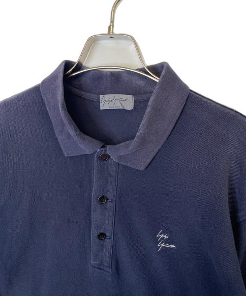 Yohji Yamamoto pour homme（ヨウジヤマモト プールオム）Yohji Yamamoto pour homme (ヨウジヤマモト プールオム) シグネイチャーロゴ ポロシャツ ネイビー サイズ:3の古着・服飾アイテム
