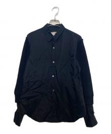 COMME des GARCONS（コムデギャルソン）の古着「袖ニット切替シャツ」｜ブラック