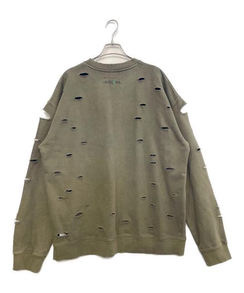 Peace After（ピース アフター）PEACE AFTER (ピース アフター) Ryuma Rock Sweatshirt カーキ サイズ:XLの古着・服飾アイテム