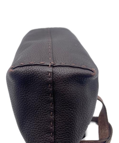 FENDI（フェンディ）FENDI (フェンディ) レザーハンドバッグ ブラウンの古着・服飾アイテム